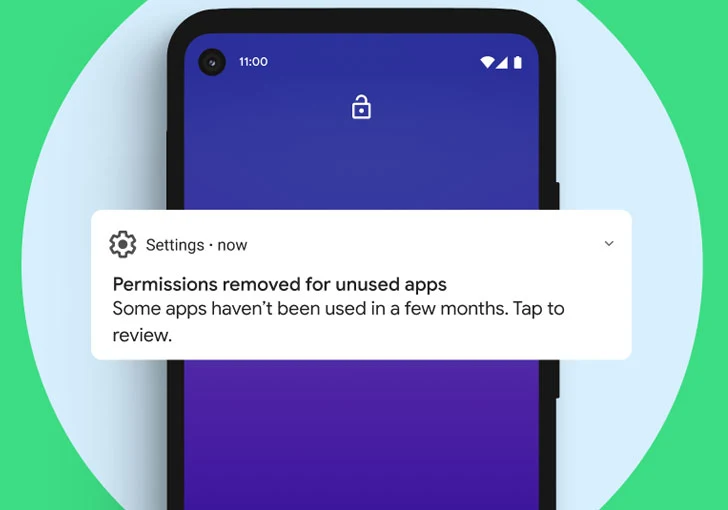 Android 11 permission auto-reset feature UI