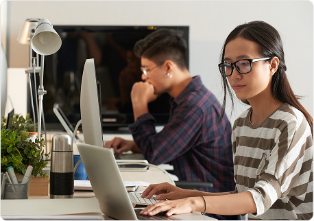 Two People Working